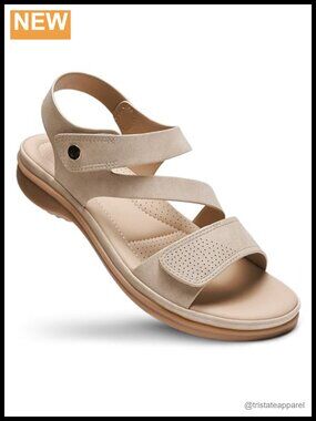 Arch Support Flat Sandals for Women Breathable Adjustable Orthotic Walking Shoes